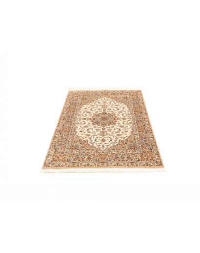 Tappeto Ghom seta Persia giallo verde 102x150