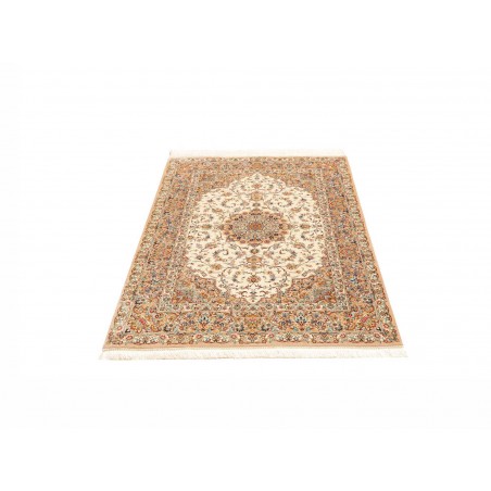 Tappeto Ghom seta Persia giallo verde 102x150