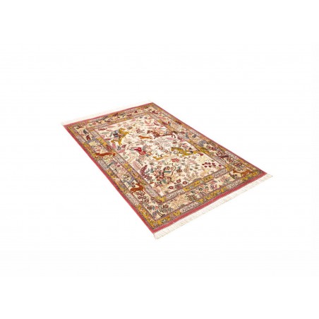 Tappeto Ghom seta Persia giallo marrone 98x150