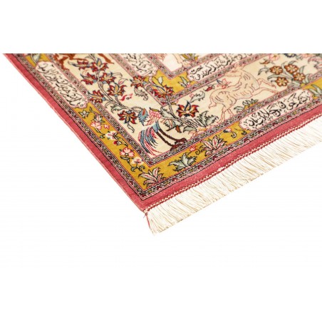 Tappeto Ghom seta Persia giallo marrone 98x150