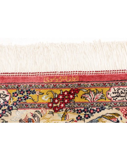 Tappeto Ghom seta Persia giallo marrone 98x150