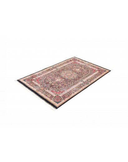Tappeto Ghom seta Persia beige grigio 106x153