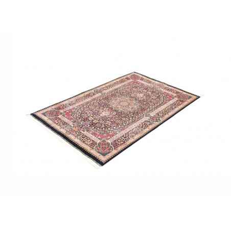 Tappeto Ghom seta Persia beige grigio 106x153
