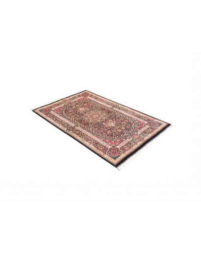 Tappeto Ghom seta Persia beige grigio 106x153