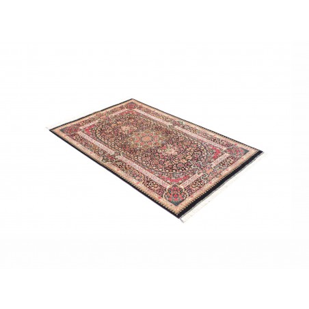 Tappeto Ghom seta Persia beige grigio 106x153