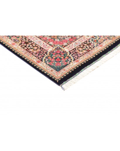 Tappeto Ghom seta Persia beige grigio 106x153