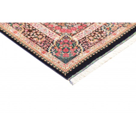 Tappeto Ghom seta Persia beige grigio 106x153