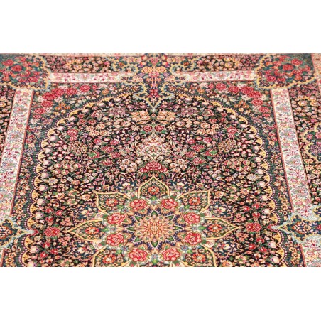 Tappeto Ghom seta Persia beige grigio 106x153