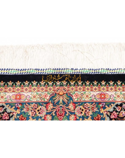Tappeto Ghom seta Persia beige grigio 106x153