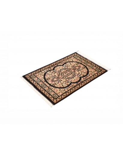 Tappeto Ghom seta Persia blu marrone 58x91
