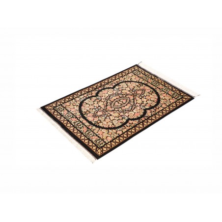 Tappeto Ghom seta Persia blu marrone 58x91