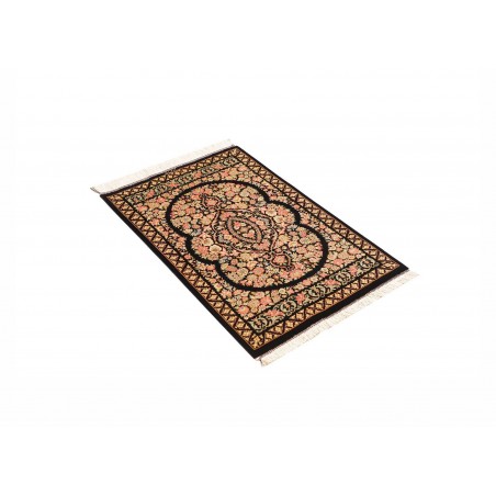 Tappeto Ghom seta Persia blu marrone 58x91