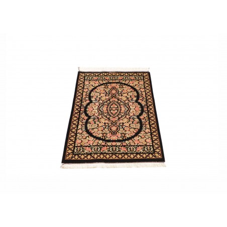 Tappeto Ghom seta Persia blu marrone 58x91