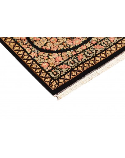 Tappeto Ghom seta Persia blu marrone 58x91