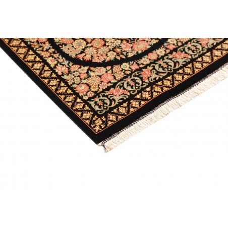Tappeto Ghom seta Persia blu marrone 58x91