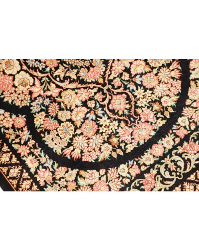 Tappeto Ghom seta Persia blu marrone 58x91