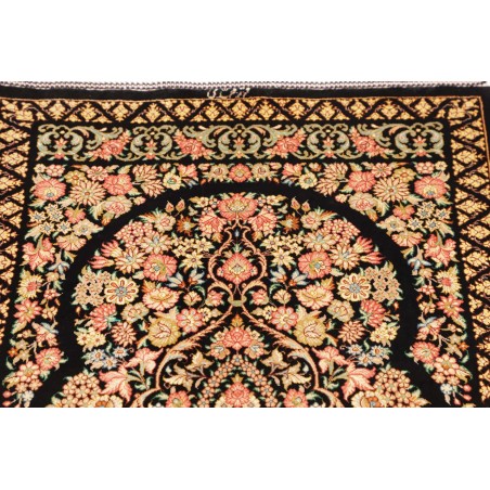 Tappeto Ghom seta Persia blu marrone 58x91