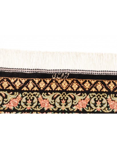 Tappeto Ghom seta Persia blu marrone 58x91