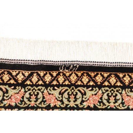 Tappeto Ghom seta Persia blu marrone 58x91