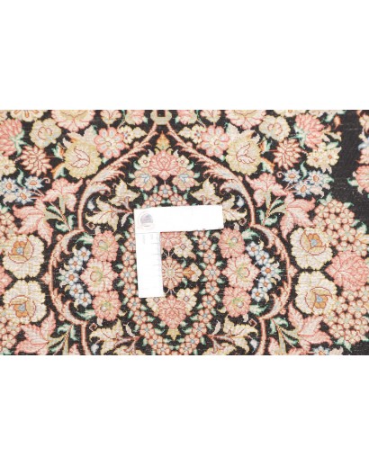 Tappeto Ghom seta Persia blu marrone 58x91