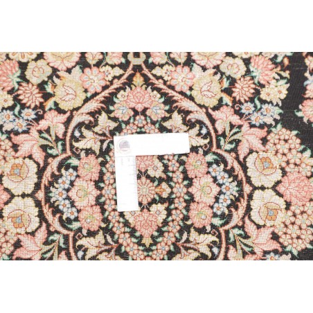 Tappeto Ghom seta Persia blu marrone 58x91