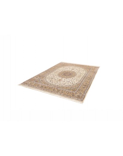 Tappeto Ghom seta Persia giallo bianco 194x250