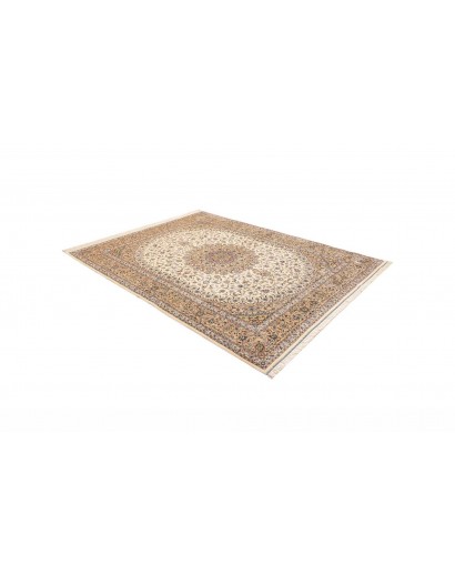 Tappeto Ghom seta Persia giallo bianco 194x250