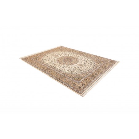 Tappeto Ghom seta Persia giallo bianco 194x250