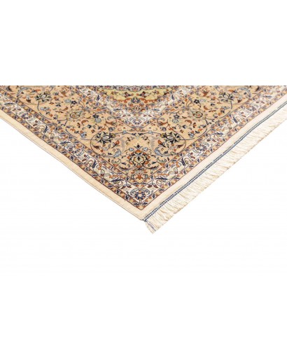 Tappeto Ghom seta Persia giallo bianco 194x250