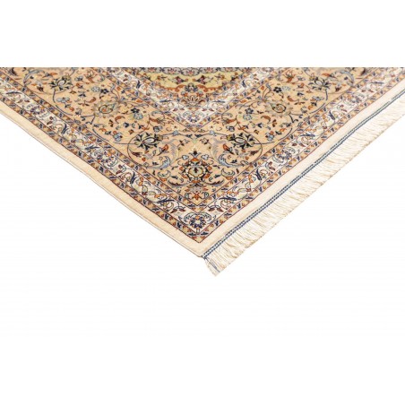 Tappeto Ghom seta Persia giallo bianco 194x250