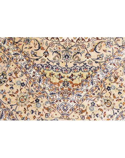 Tappeto Ghom seta Persia giallo bianco 194x250