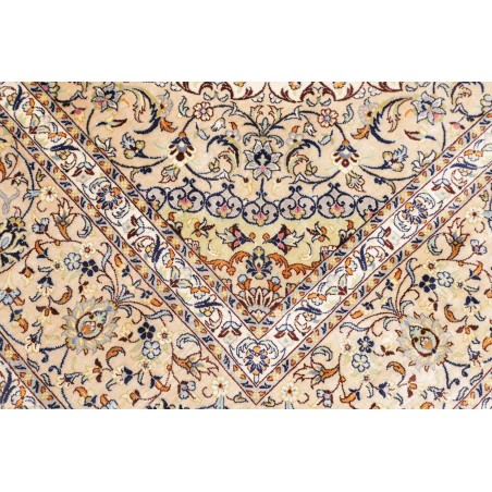 Tappeto Ghom seta Persia giallo bianco 194x250