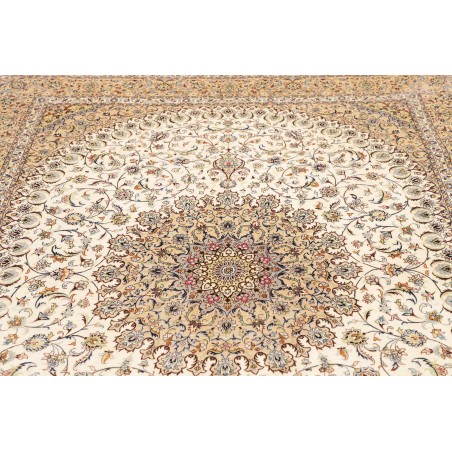 Tappeto Ghom seta Persia giallo bianco 194x250