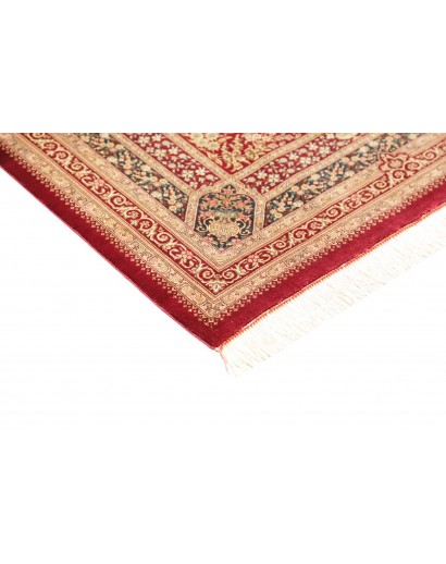 Tappeto Ghom seta Persia giallo marrone 80x117