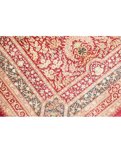 Tappeto Ghom seta Persia giallo marrone 80x117