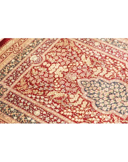 Tappeto Ghom seta Persia giallo marrone 80x117