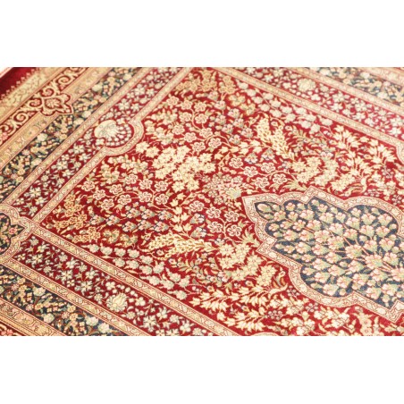 Tappeto Ghom seta Persia giallo marrone 80x117