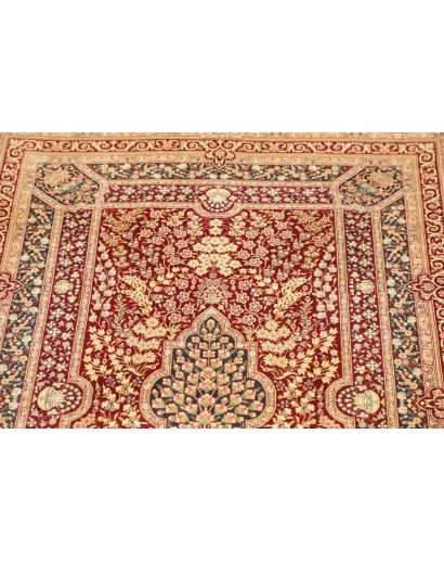 Tappeto Ghom seta Persia giallo marrone 80x117