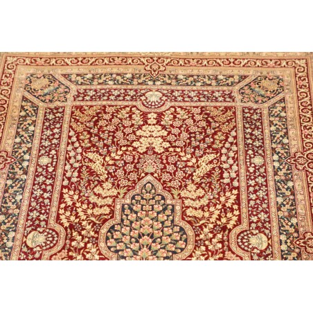 Tappeto Ghom seta Persia giallo marrone 80x117