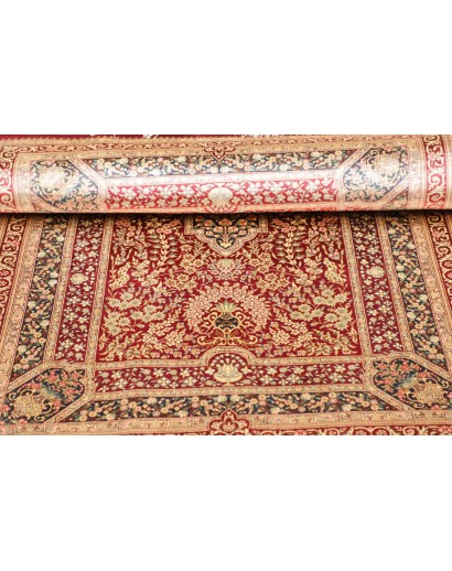 Tappeto Ghom seta Persia giallo marrone 80x117