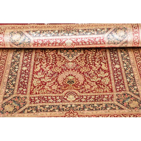 Tappeto Ghom seta Persia giallo marrone 80x117