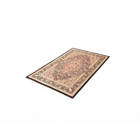 Tappeto Ghom seta Persia marrone blu 98x148
