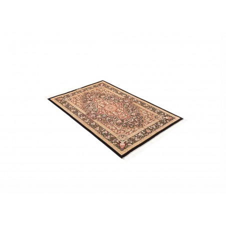 Tappeto Ghom seta Persia marrone blu 98x148