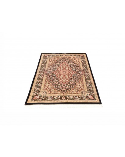 Tappeto Ghom seta Persia marrone blu 98x148