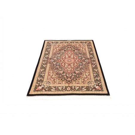 Tappeto Ghom seta Persia marrone blu 98x148
