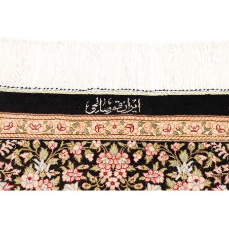 Tappeto Ghom seta Persia marrone blu 98x148