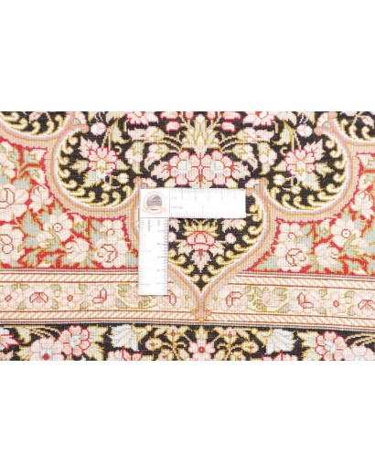 Tappeto Ghom seta Persia marrone blu 98x148