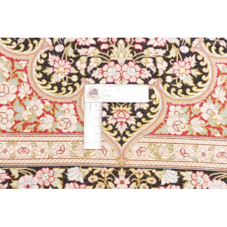 Tappeto Ghom seta Persia marrone blu 98x148