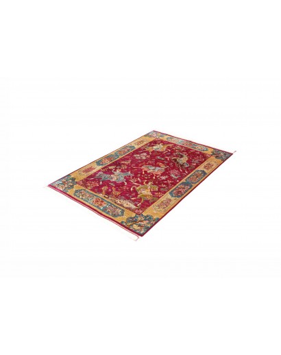 Tappeto Ghom seta Persia marrone grigio 100x148