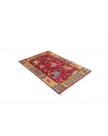 Tappeto Ghom seta Persia marrone grigio 100x148